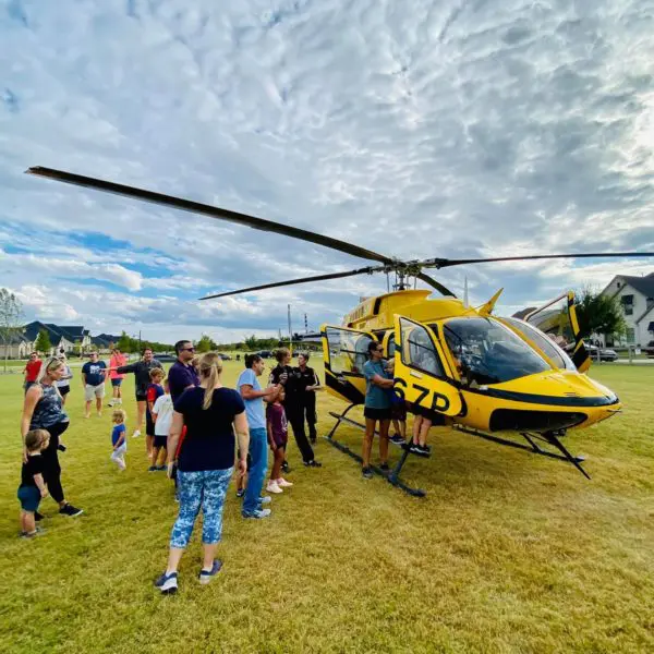 Helicopter arial tours of the community