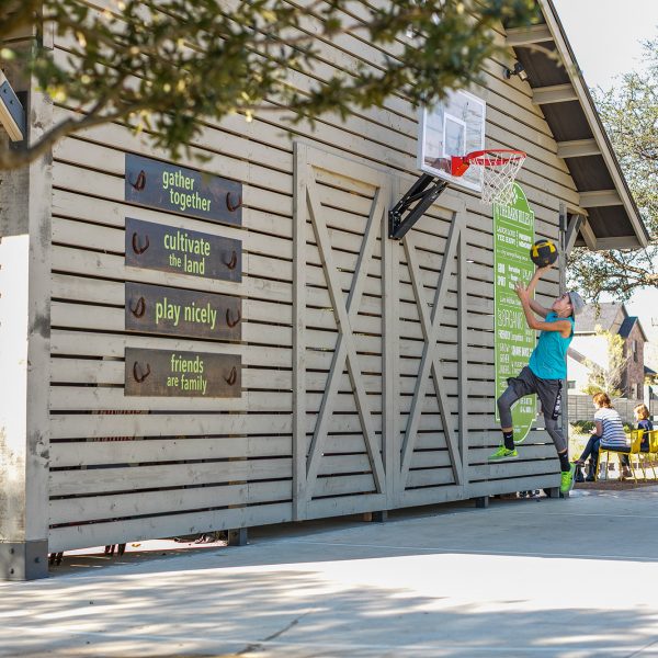 The Barn features a half basketball court